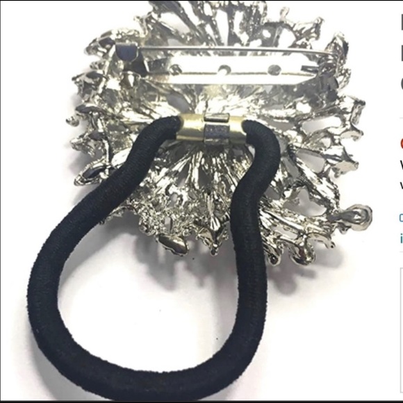 Ponytail Holder Brooch Pink Rhinestones 2 In 1 - Picture 2 of 2